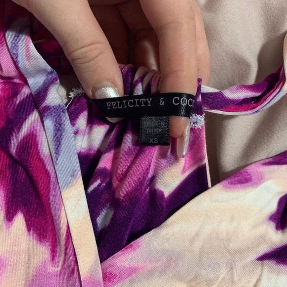 Pink purple patterned flowy maxi dress - Picture 4 of 5